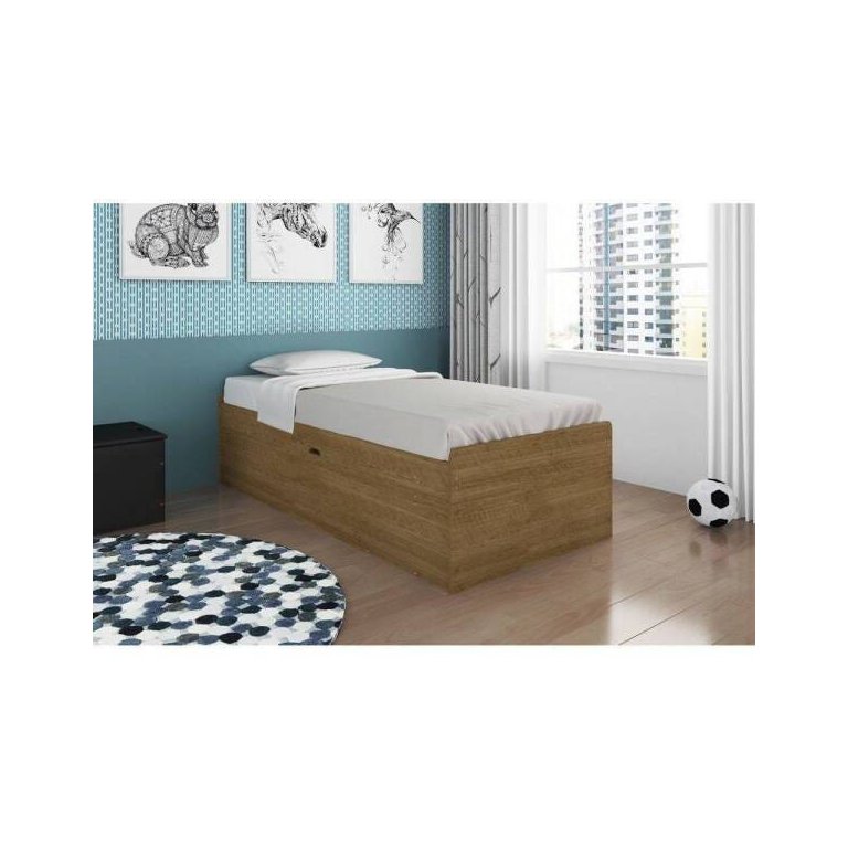 Cama Baú Camila Solteiro Framar Malbec