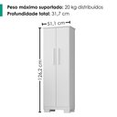 Ver imagem 3 de Armario para Lavanderia Multiuso 2 Portas 126x51 cm Mini Branco Rudk