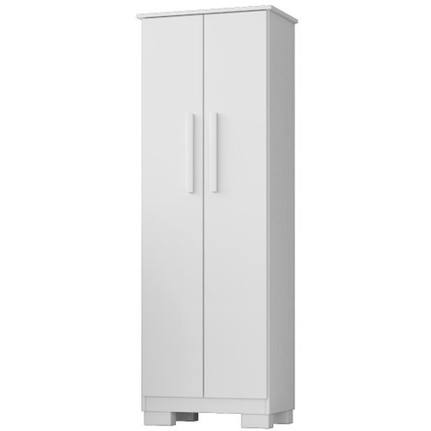 Armario para Lavanderia Multiuso 2 Portas 126x51 cm Mini Branco Rudk