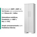 Ver imagem 5 de Armario para Lavanderia Multiuso 2 Portas 126x51 cm Mini Branco Rudk