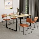 Ver imagem 3 de Kit 2 Cadeiras Decorativas Estofada Sala De Jantar Base Aço Allana L02 Couríssimo Camel - Lyam