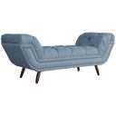 Ver imagem 3 de Recamier Calçadeira Estofado Sienna Casal 140 Cm Linho Azul - LM DECOR