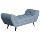 Ver imagem 2 de Recamier Calçadeira Estofado Sienna Casal 140 Cm Linho Azul - LM DECOR
