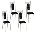 Ver imagem 1 de Kit 4 Cadeiras Paris Corino Preto Lirio Tubo Champanhe