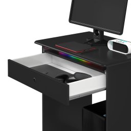 Mesa de Computador Prática 1 Gaveta - Ej Móveis:preto - 8
