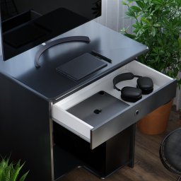 Mesa de Computador Prática 1 Gaveta - Ej Móveis:preto - 3