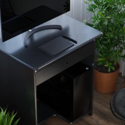 Mesa de Computador Prática 1 Gaveta - Ej Móveis:preto - 2