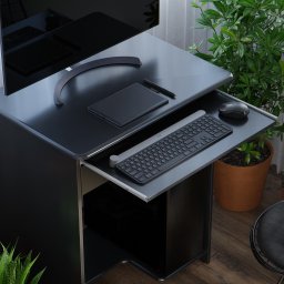 Mesa de Computador Prática 1 Gaveta - Ej Móveis:preto - 1