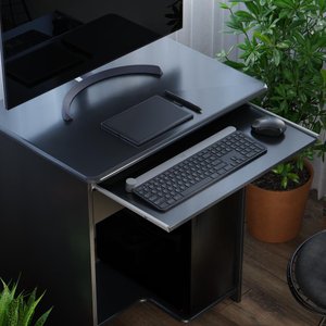 Mesa de Computador Prática 1 Gaveta - Ej Móveis:preto