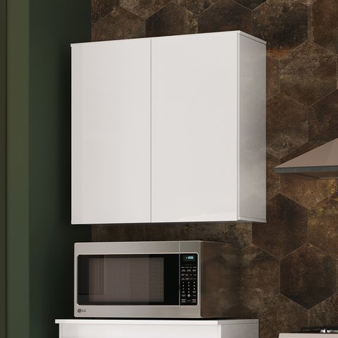 Armário 2 Portas P/ Cozinha Multiuso Suspenso - Branco