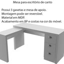 Ver imagem 2 de Mesa para Escritório Home Office ME4101 MDP Branco - Gran Belo