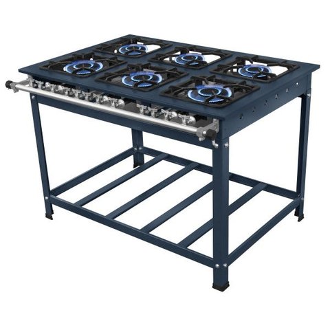 Fogão Industrial 6 Bocas Duplas 30X30 Baixa P. P7 JL COLOMBO