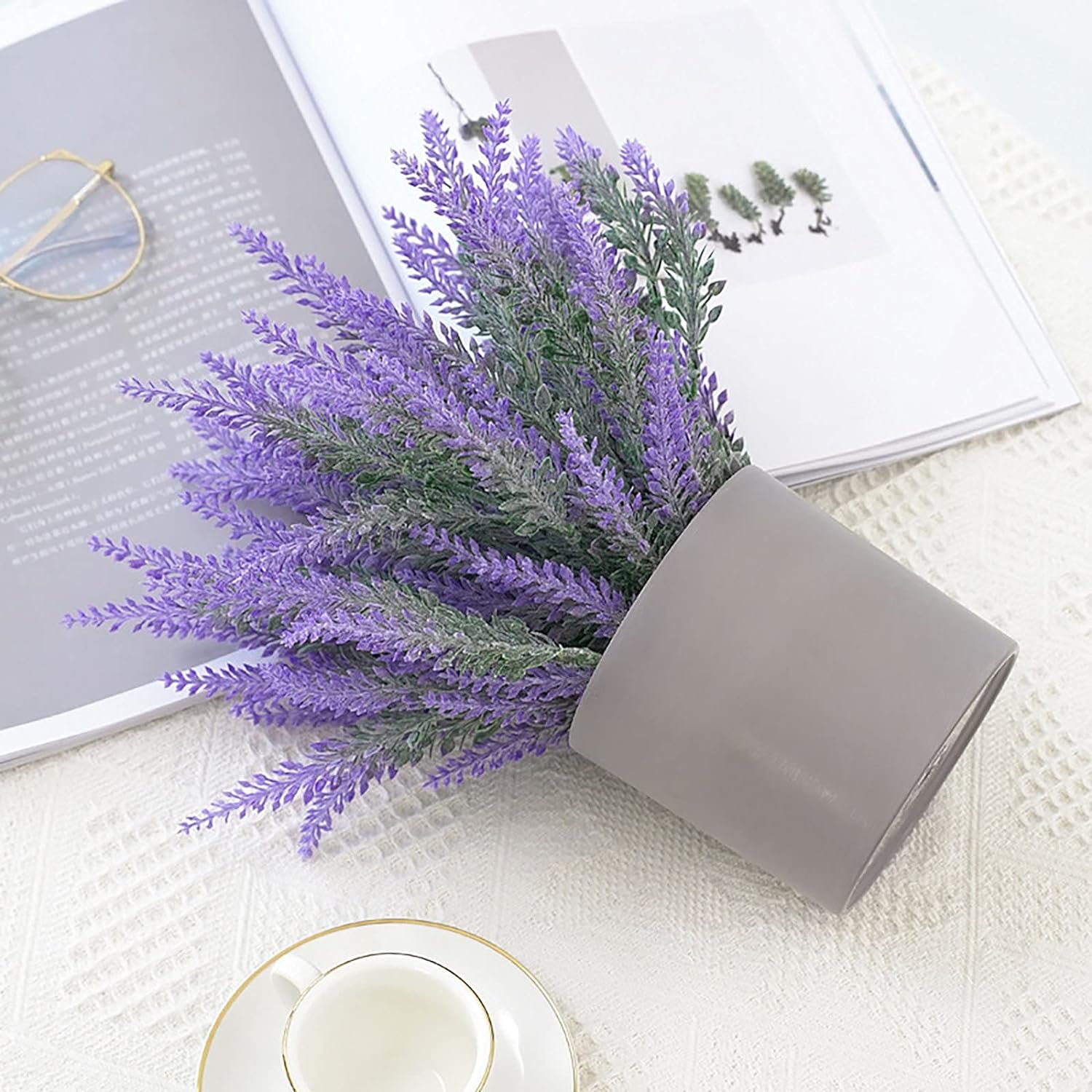 Kit 10 Galhos Buque Folhagem Planta Lavanda Artificial - 3
