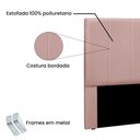 Ver imagem 3 de Cabeceira Cama Box Queen 160 Cm Arizona Veludo S04 - D'Rossi Cor Rosa
