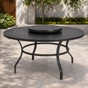 Ver imagem 1 de Mesa de Alumínio 180cm Anticorrosivo com Prato Giratório Resistente Área Externa Varanda Jardim:Pret