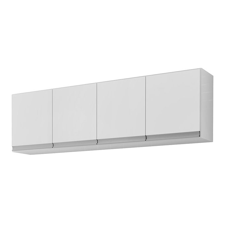 Armario Aereo 160 cm 4 Portas Andreia Branco REAJL Moveis Armario Aereo 160 cm 4 Portas Andreia Branco REAJL Moveis