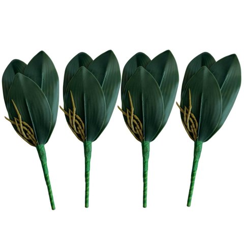 4 Plantas Artificiais Folha de Orquidea Parece com a Natural