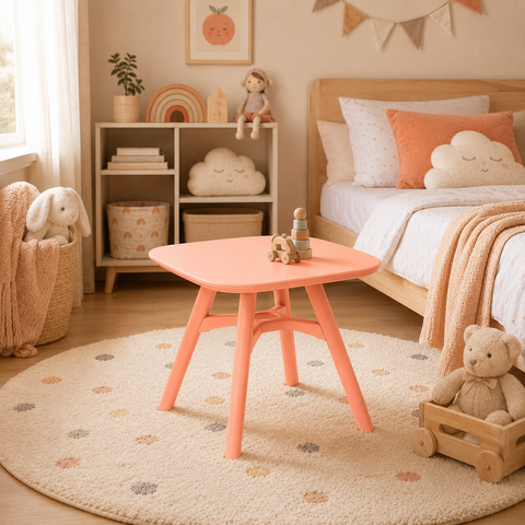 Mesa Infantil Quadrada 51,5cm x 51cm Pipa Laranja/Pêssego