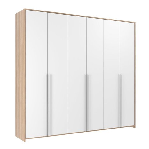 Guarda-Roupa Infantil MDF 6 Portas Modulados Branco/Carvalho Treviso