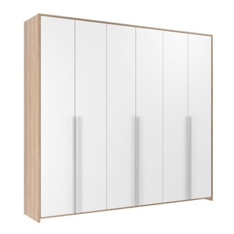 Guarda-Roupa Infantil MDF 6 Portas Modulados Branco/Carvalho Treviso