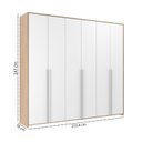 Ver imagem 2 de Guarda-Roupa Infantil MDF 6 Portas Modulados Branco/Carvalho Treviso
