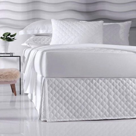 Saia para Cama Box Queen Petit Poá Ultrawave Boulevard Branco - Altenburg