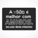 Ver imagem 1 de Tapete Capacho Estampado - 40cm X 60cm:a Vida É Melhor com Amigos
