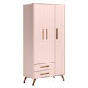 Ver imagem 5 de Cômoda 3825 e Guarda Roupa 3830 Q Encanto Retrô Rosa - Qmovi