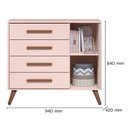 Ver imagem 2 de Cômoda 3825 e Guarda Roupa 3830 Q Encanto Retrô Rosa - Qmovi