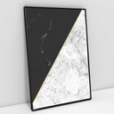 Ver imagem 2 de Quadro Decorativo em Canvas Geométrico Mármore Branco e Preto TaColado Moldura Preta 120 x 80cm