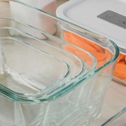 Pote de Vidro com Tampa Hermética 2,4l Mantimento Fresh Lock ou Branco Forno Microondas - 5