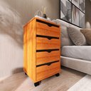 Ver imagem 5 de Mesa de Apoio para Quarto Quatro Gavetas Movlar Mdp - Mod.0701:nature/preto