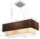 Ver imagem 2 de Lustre Pendente Duplo Retangular Vivare Md-4322 Cúpula em Tecido 99x40cm x 80x30cm - Café / Bege