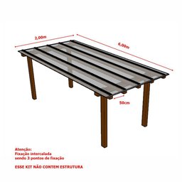 Kit Policarbonato Branco 4mm 2,00m X 6,00m - Perfis Naturais - 5