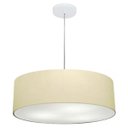 Ver imagem 1 de Lustre Pendente Cilíndrico Vivare Md-4217 Cúpula Tecido 50x15cm - Algodão Crú