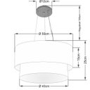 Ver imagem 2 de Lustre Pendente Duplo Cilíndrico Vivare Md-4061 Cúpula em Tecido 50x40cm - Rustico Cinza