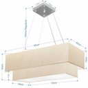 Ver imagem 2 de Lustre Pendente Duplo Retangular Vivare Md-4321 Cúpula em Tecido 80x40cm x 70x30cm - Linho Bege