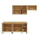 Ver imagem 5 de Armário de Cozinha Compacta Modulada 4 Peças 8 Portas com Vidro 280cm 100% MDF Barbados Espresso Móveis Bege/Amêndoa/Off White