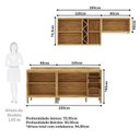 Ver imagem 4 de Armário de Cozinha Compacta Modulada 4 Peças 8 Portas com Vidro 280cm 100% MDF Barbados Espresso Móveis Bege/Amêndoa/Off White