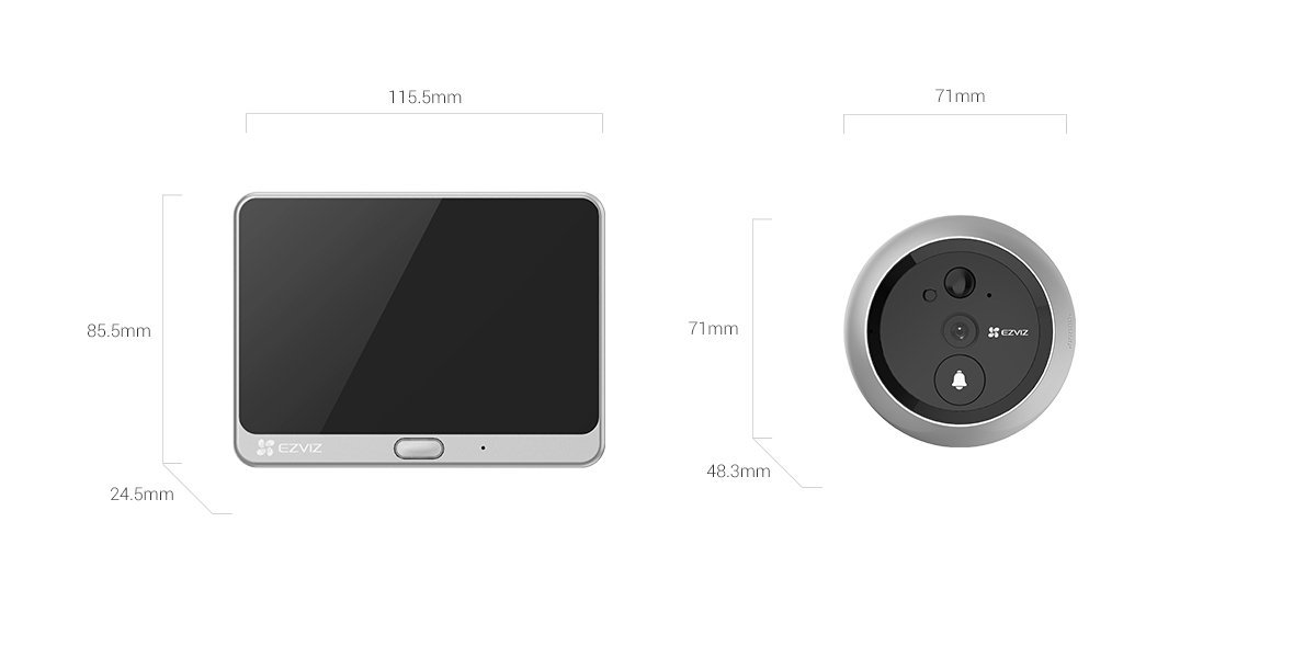 Camera Campainha peephone sem fio CS-DP2C A0-6E2WPFBS EZVIZ - 3