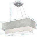 Ver imagem 2 de Lustre Pendente Duplo Retangular Vivare Md-4322 Cúpula em Tecido 99x40cm x 80x30cm - Rustico Cinza /