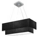 Ver imagem 1 de Lustre Pendente Duplo Retangular Vivare Md-4322 Cúpula em Tecido 99x40cm x 80x30cm - Preto / Preto