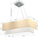 Ver imagem 2 de Lustre Pendente Duplo Retangular Vivare Md-4321 Cúpula em Tecido 80x40cm x 70x30cm - Algodão Crú / B