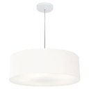 Ver imagem 1 de Lustre Pendente Cilíndrico Vivare Md-4217 Cúpula Tecido 50x15cm - Branco