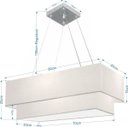 Ver imagem 2 de Lustre Pendente Duplo Retangular Vivare Md-4321 Cúpula em Tecido 80x40cm x 70x30cm - Branco
