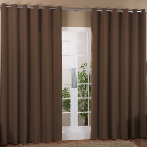 Cortina para Sala ou Quarto 5,00x2,80m Blackout Tecico para Varão de 4 Metros - Marrom