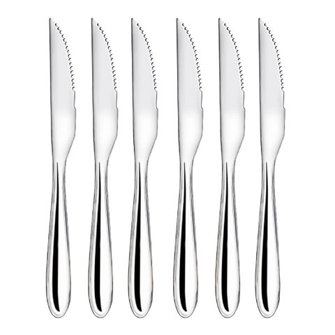 Jogo 6 Facas de Churrasco Aço Inox Premium Design Lagoa Classic - Tuut