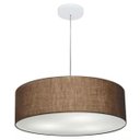 Ver imagem 1 de Lustre Pendente Cilíndrico Vivare Md-4217 Cúpula Tecido 50x15cm - Café