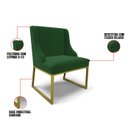 Ver imagem 3 de Cadeira Sala de Jantar Industrial Dourado Kit 4 Liz Veludo Verde D03 - D’Rossi