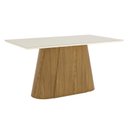 Ver imagem 2 de Mesa de Jantar Olivia Ambiente 160 Cm Canto Reto com Vidro Nature Off White – Henn